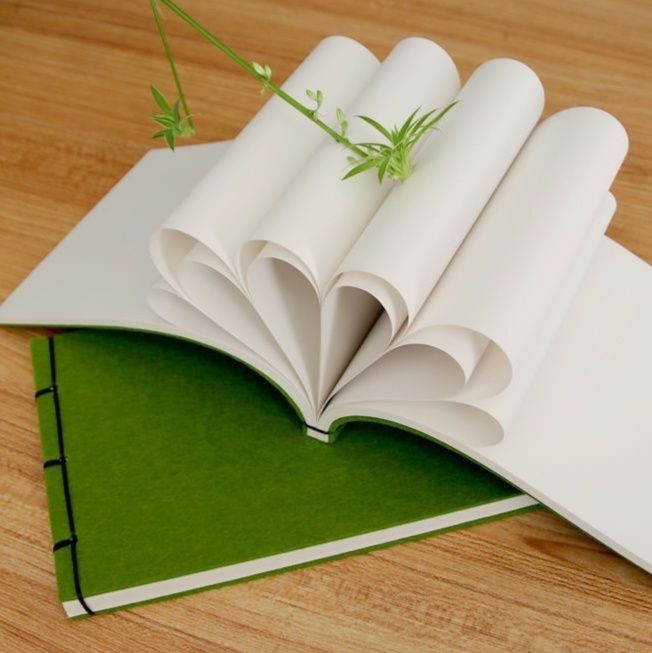 ブックカバー 植物装飾手工紙製カバー