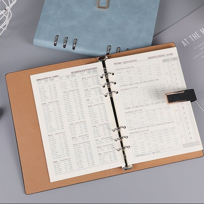 ブックカバー 六穴金具式革製手帳カバー