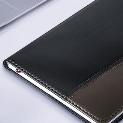 ブックカバー 配色切替ステッチ入り革製カバー