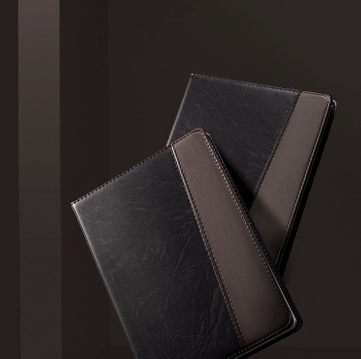 ブックカバー 配色切替ステッチ入り革製カバー