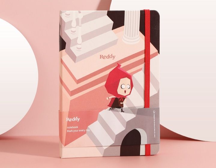 ブックカバー 建築空間と少女のイラスト入りハードカバー