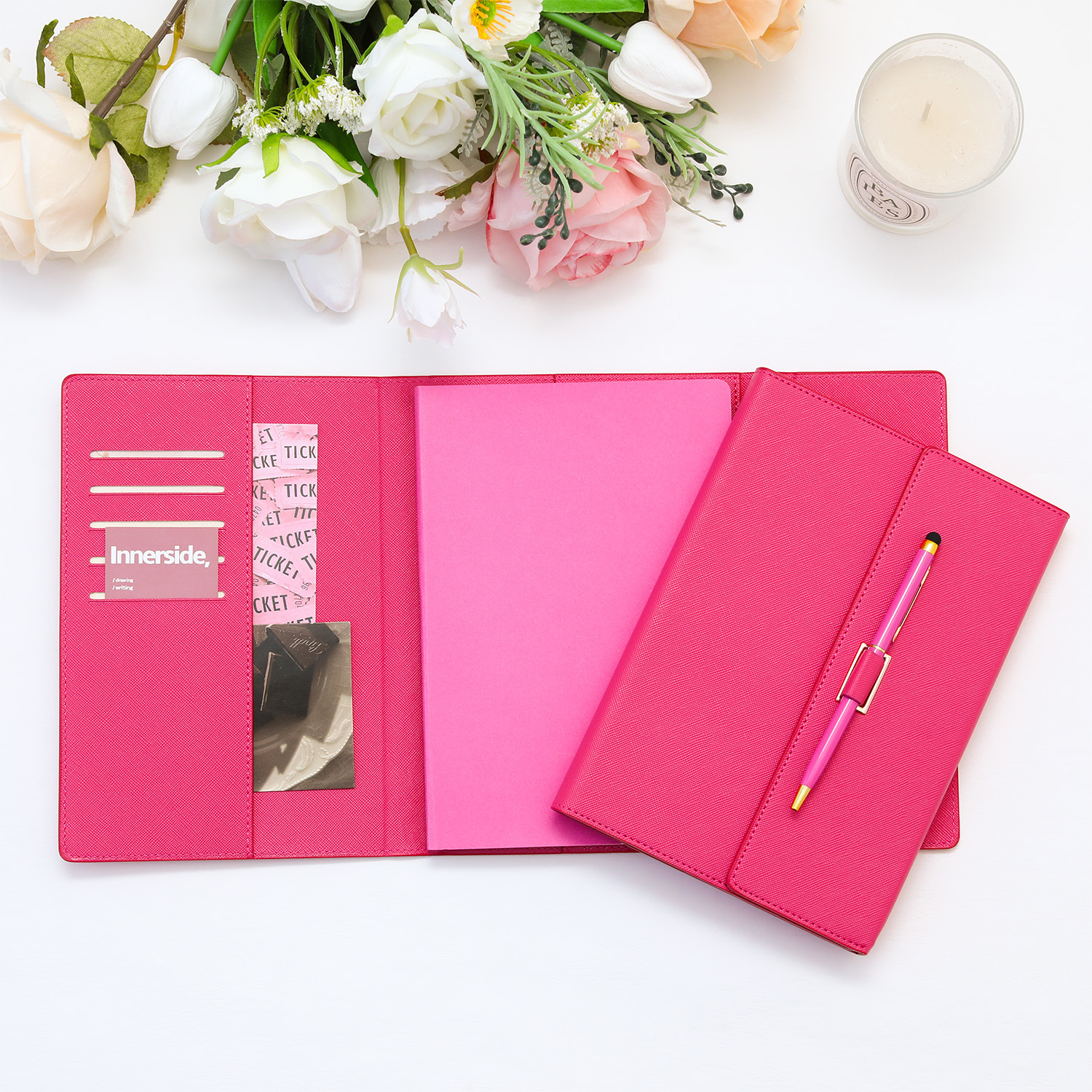 ブックカバー 多機能ポケット付き本革ブックカバー手帳型