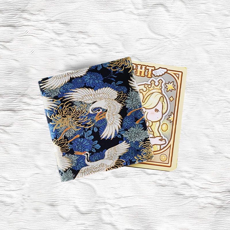 ブックカバー布製鶴と菊の和柄