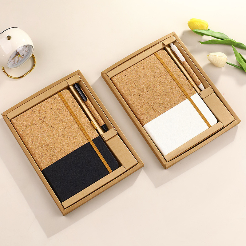 ブックカバー 天然木軟木と布地の切り替えブックカバー