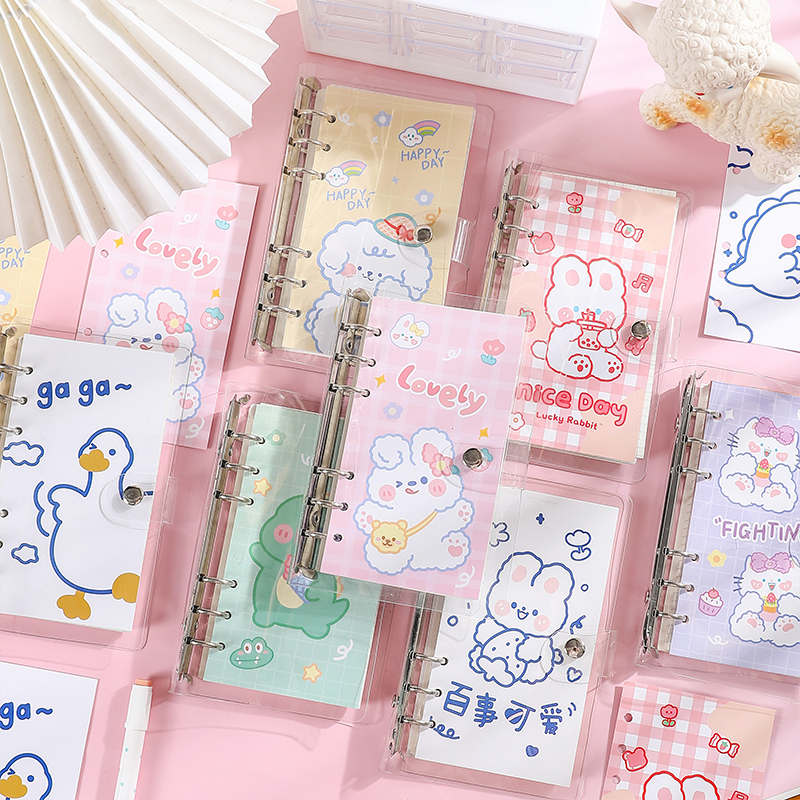 ブックカバー かわいい動物柄透明システム手帳