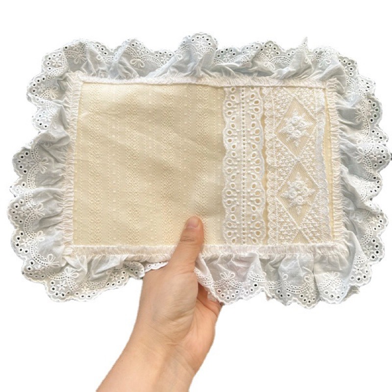 ブックカバー布製白いレースフリル付き