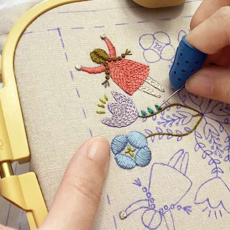 刺繍フラワーガーデンブックカバー刺繍セット　DIY用