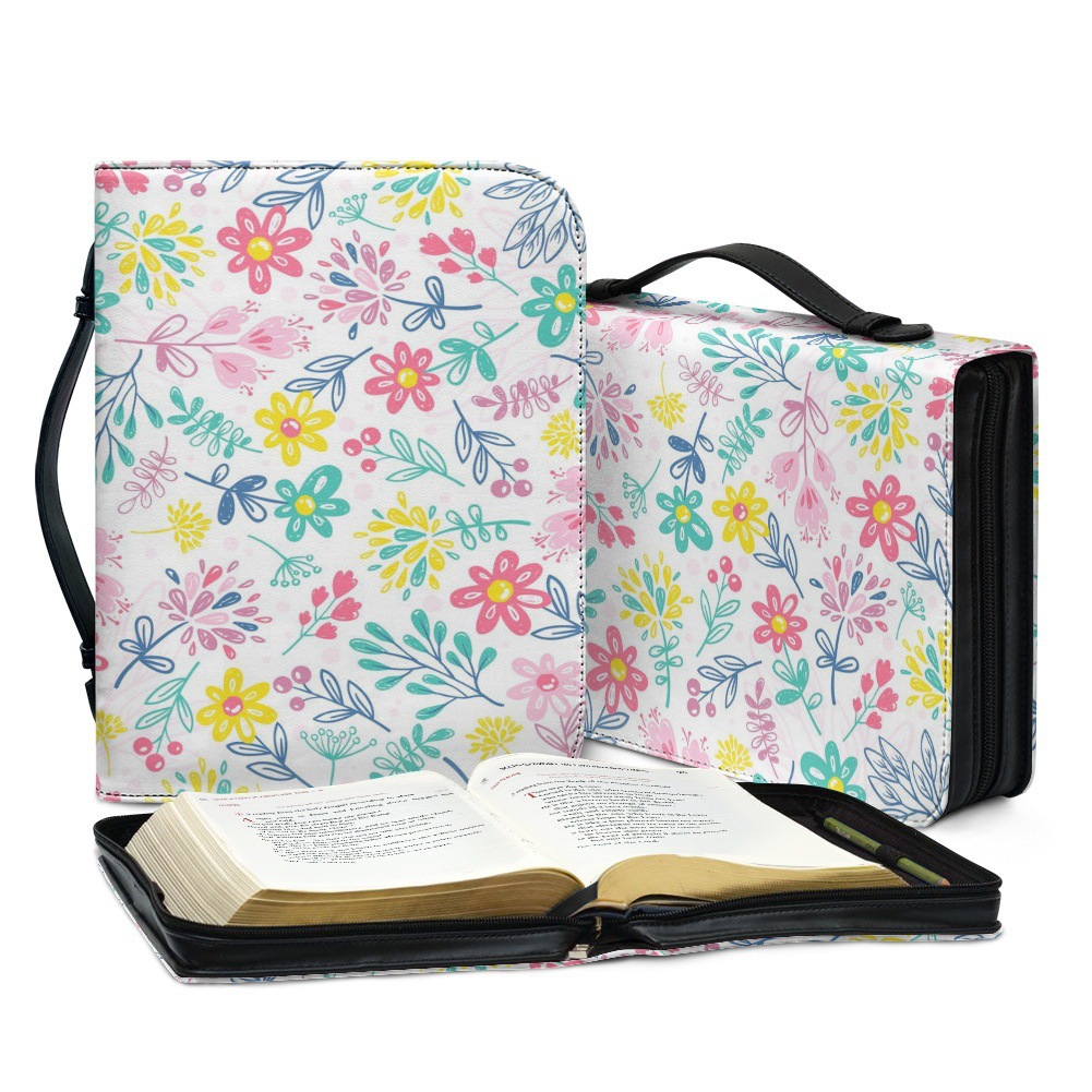 海洋生物柄持ち手付きハードカバー用ブックカバー