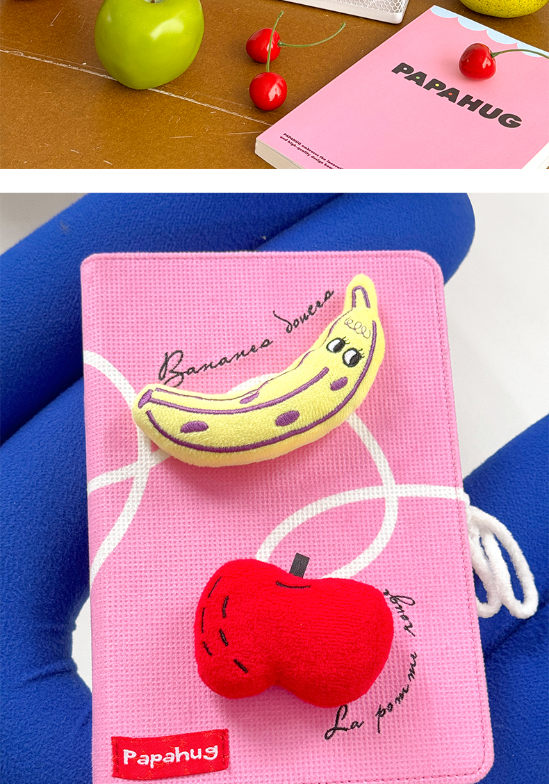 ブックカバー フルーツ刺繍の絵本ブックカバー