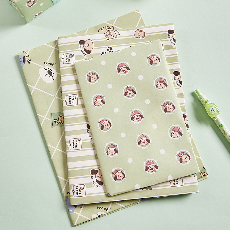 癒し系わんちゃん柄ブックカバー用包装紙