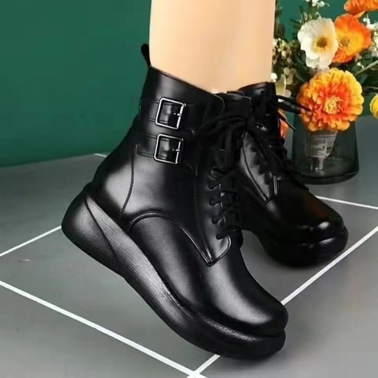 レディース裏起毛ショートブーツ厚底暖かい秋冬