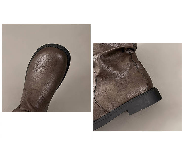 女性用くしゅくしゅショートブーツ歩きやすい柔らか素材