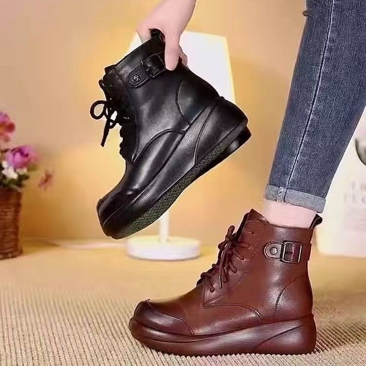 裏起毛ショートブーツ レディース 内ボア 秋冬 歩きやすい黒茶