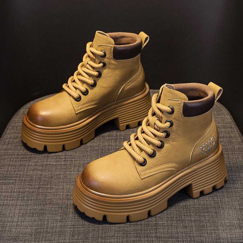 ブーツ 厚底ショートワークブーツ