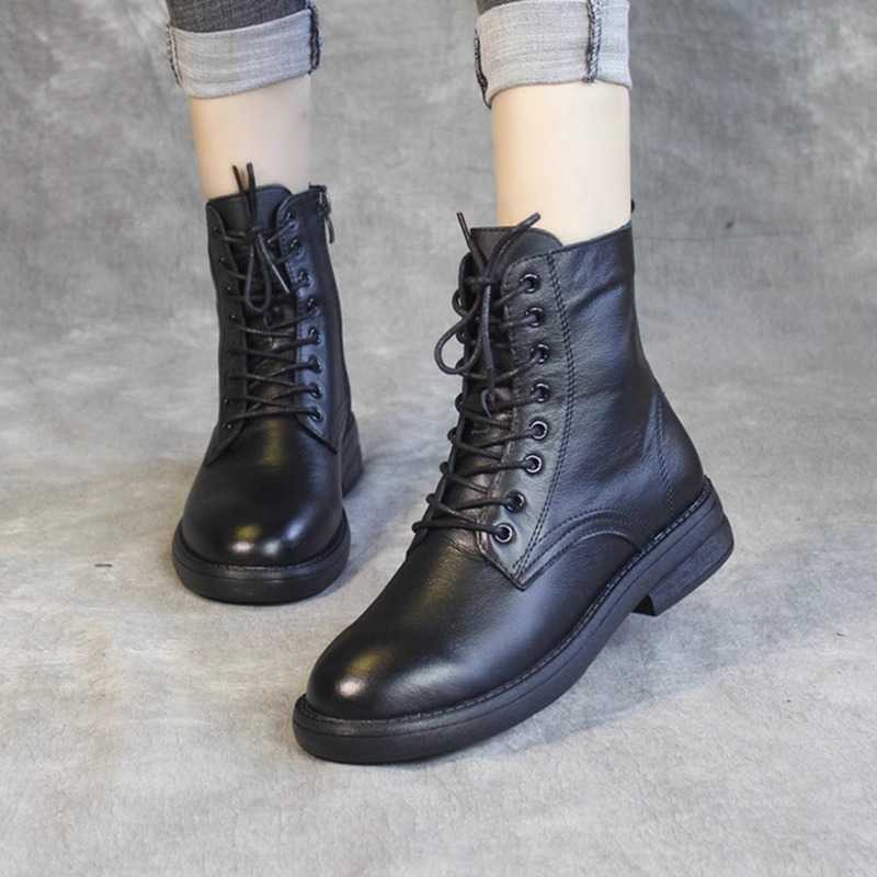 ブーツ レースアップ本革編み上げショートブーツ