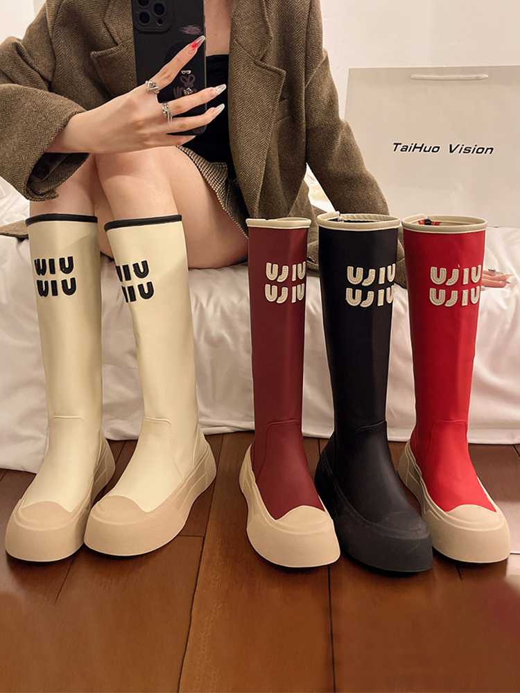 ブーツ おしゃれ防水ロングブーツ