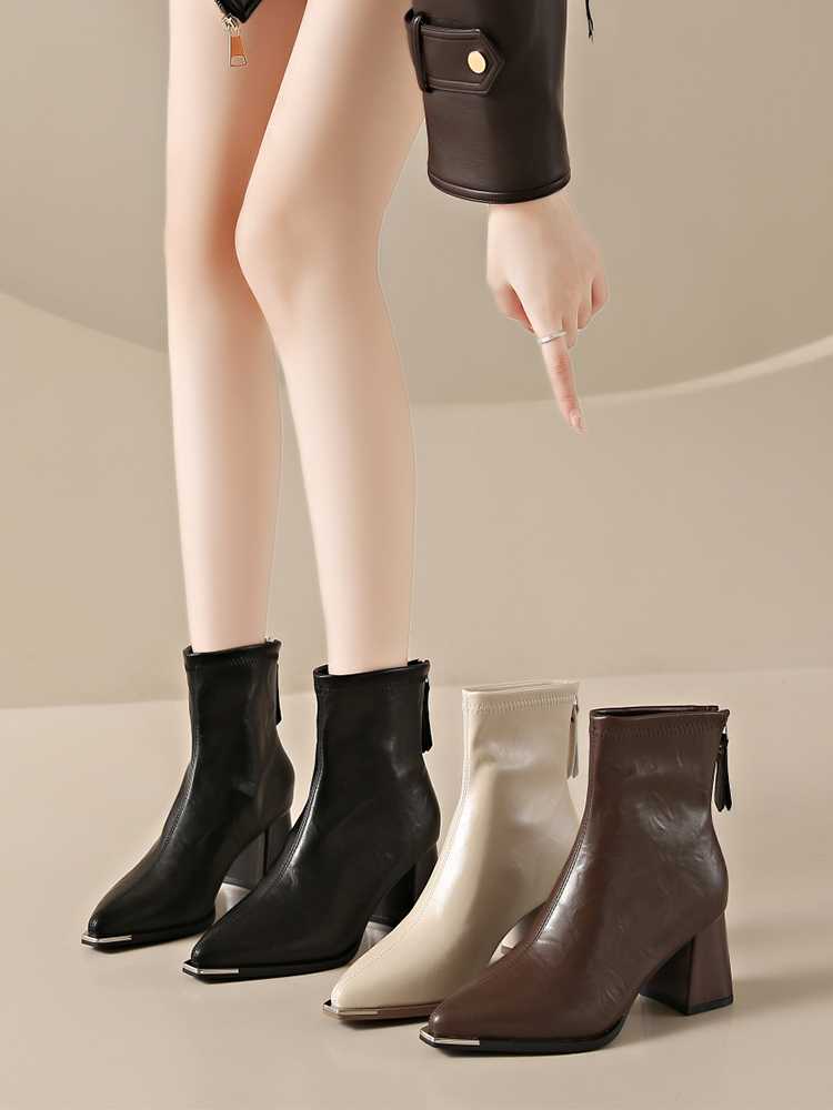 ブーツ スタイリッシュ ポインテッドトゥ ショートブーツ