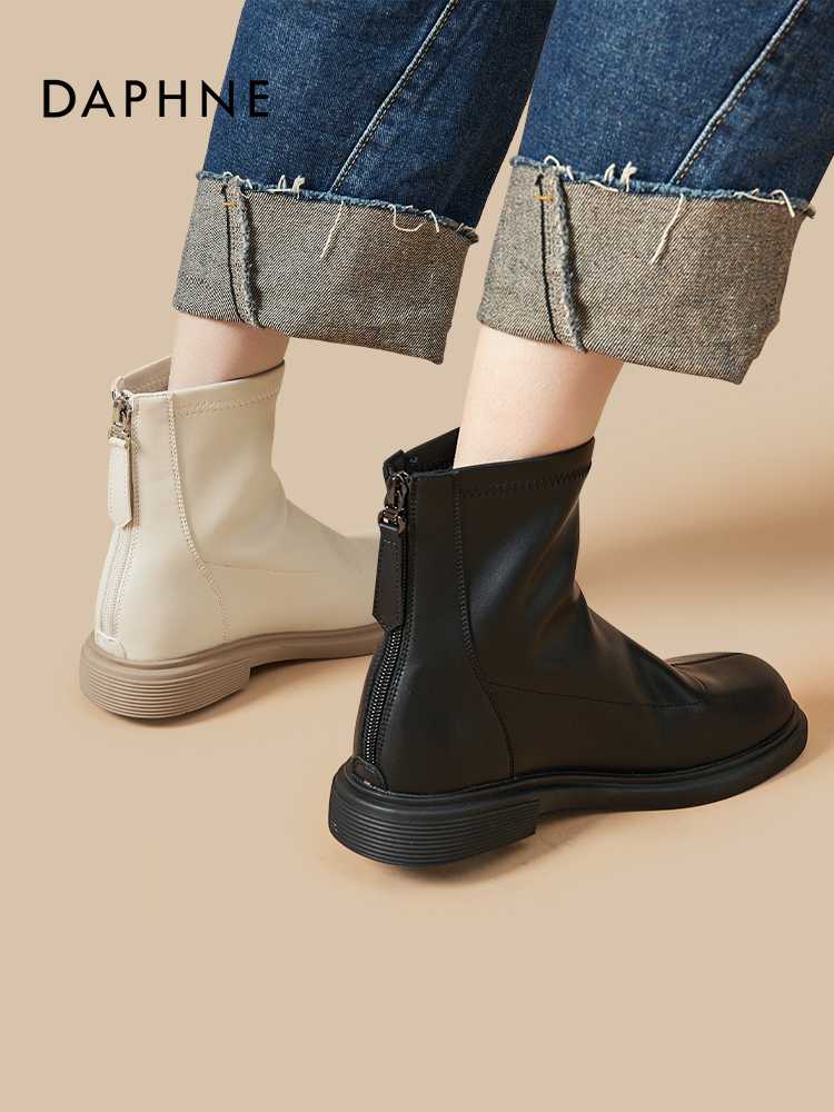 ブーツ すっきりシルエット サイドジップブーツ