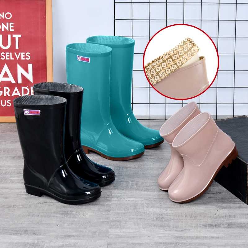 ブーツ 艶やか防水ハイブリッドブーツ