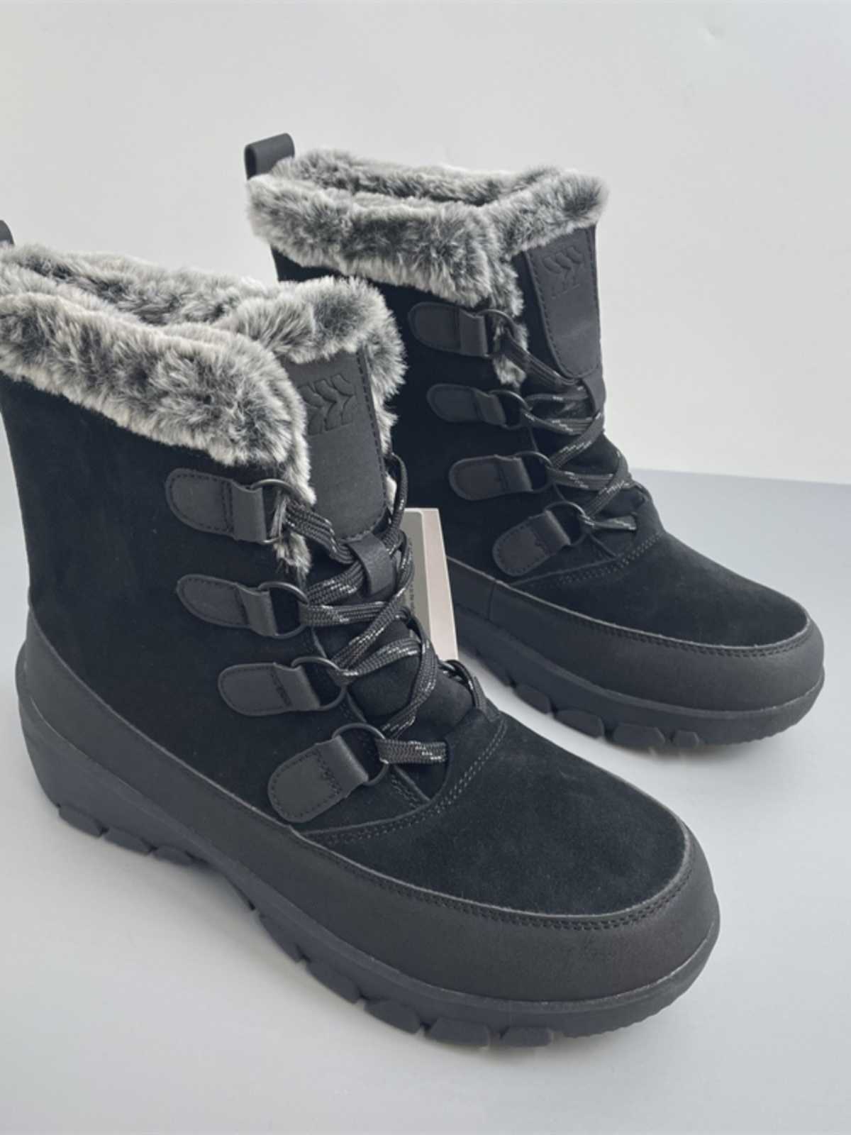 ブーツ あったか毛皮風ショートブーツ