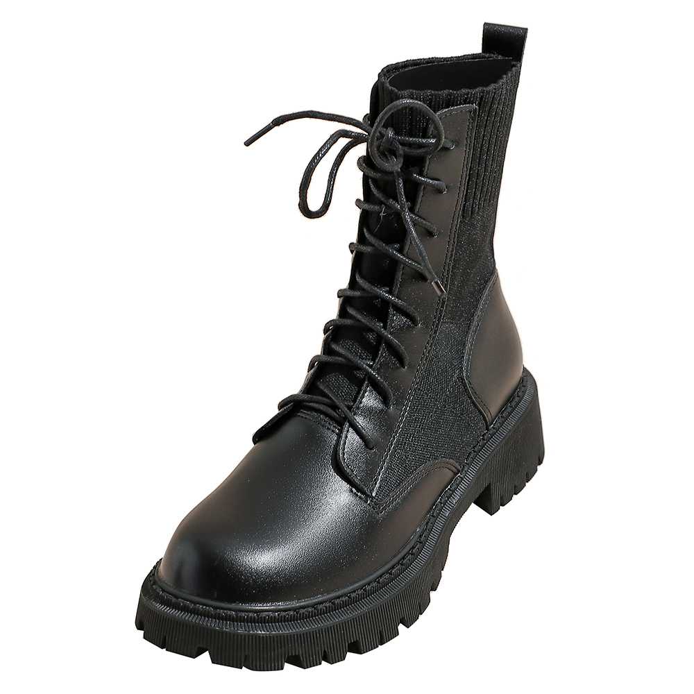 ブーツ 編み上げ本革ショートブーツ