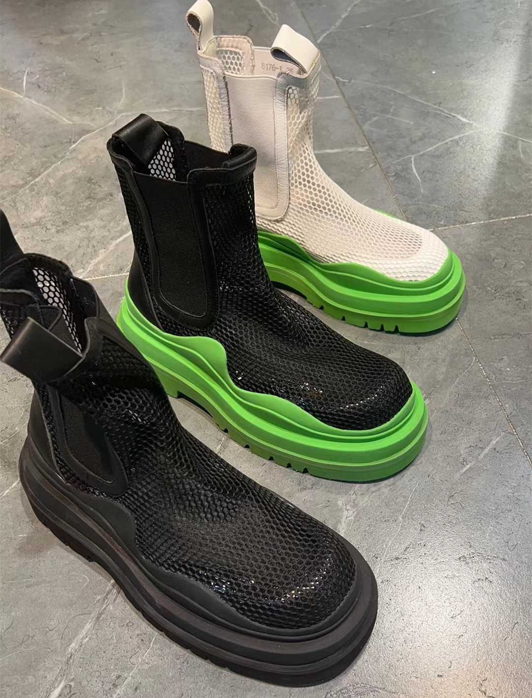 ブーツ メッシュサイドゴアショートブーツ