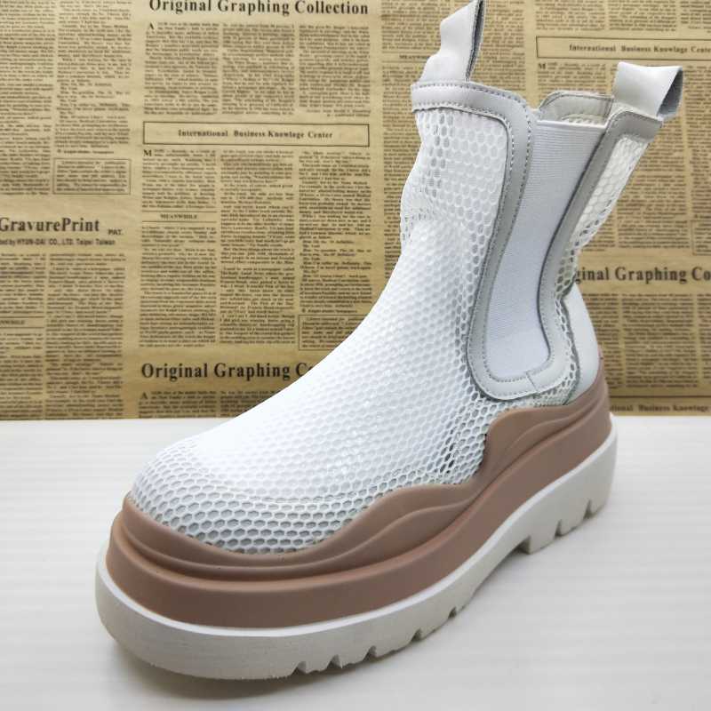 ブーツ メッシュ素材サイドゴアショートブーツ