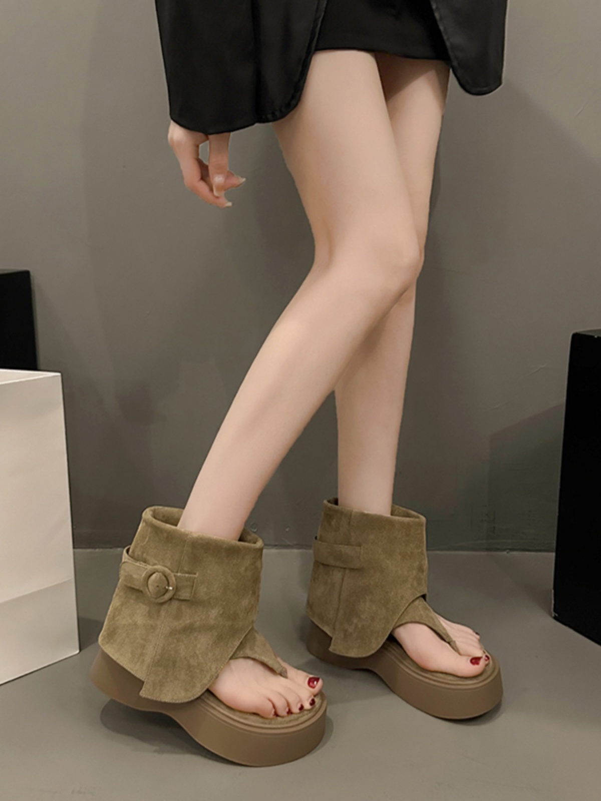 ブーツ トング厚底サンダルブーツ