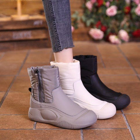 レディース スノーブーツ ショート 防水防寒 サイドファスナー付き