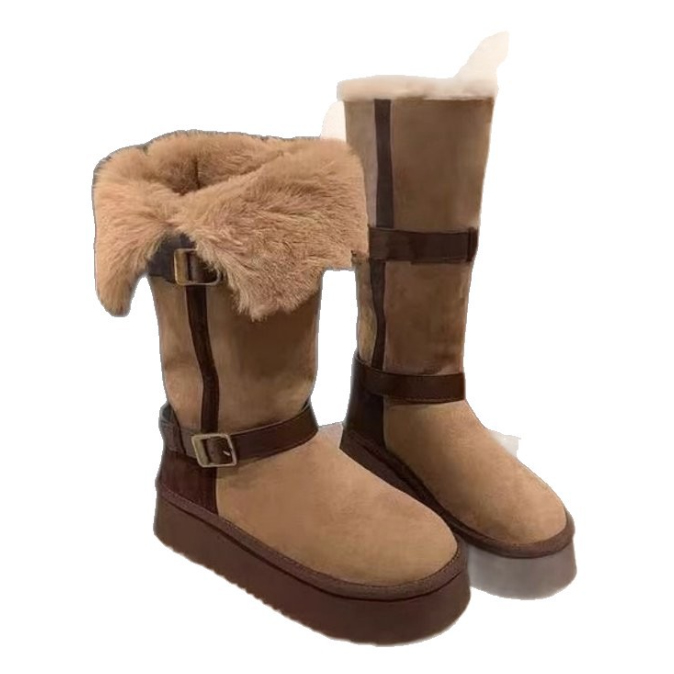 レディースムートンボア厚底ブーツ