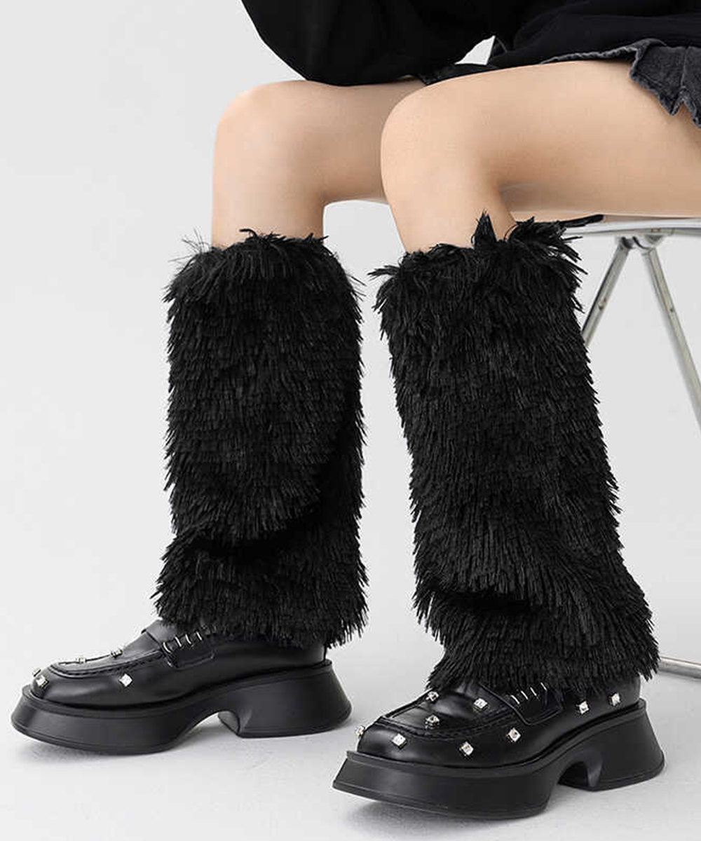 もこもこファーレッグウォーマー ブーツ用防寒