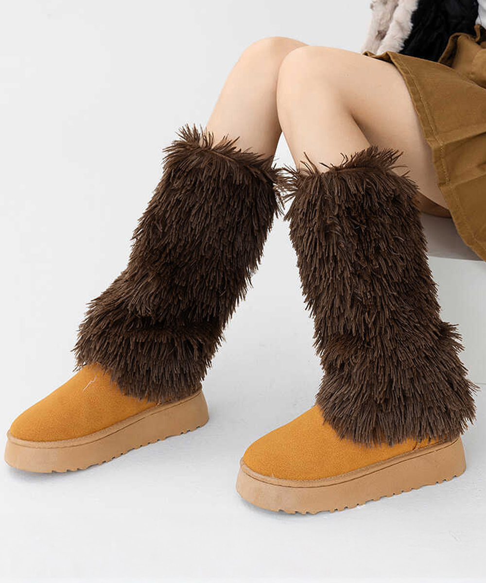 もこもこファーレッグウォーマー ブーツ用防寒