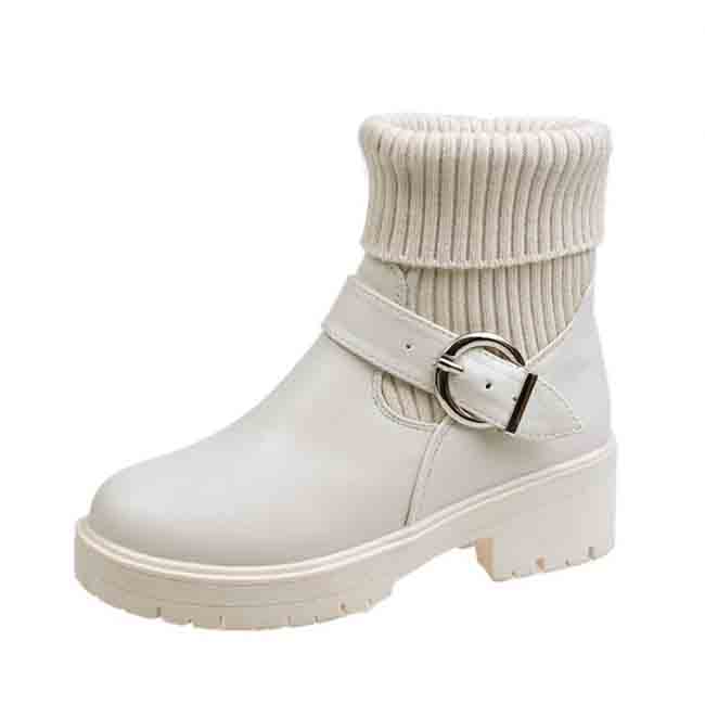 レディース ソックス エンジニア ショートブーツ 二通り履き 黒 ベージュ