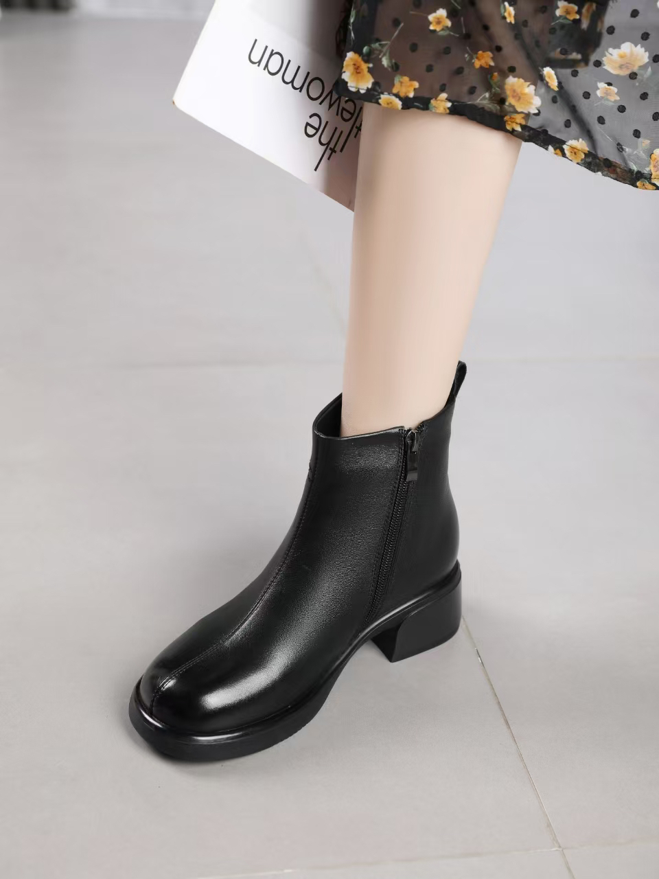 ブーツ シンプル上質ショートブーツ