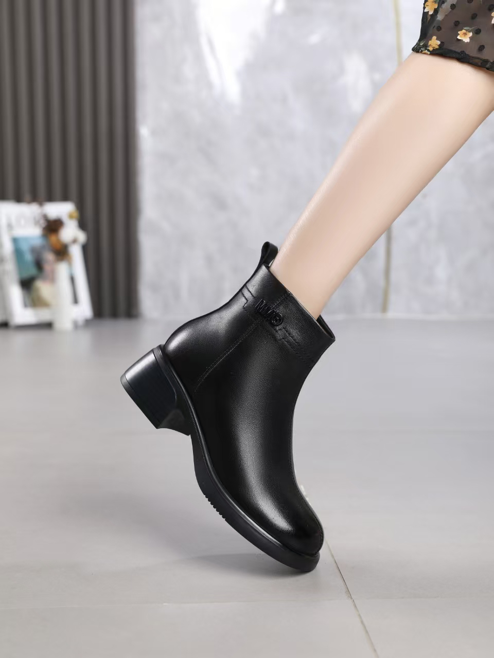 ブーツ シンプル上質ショートブーツ