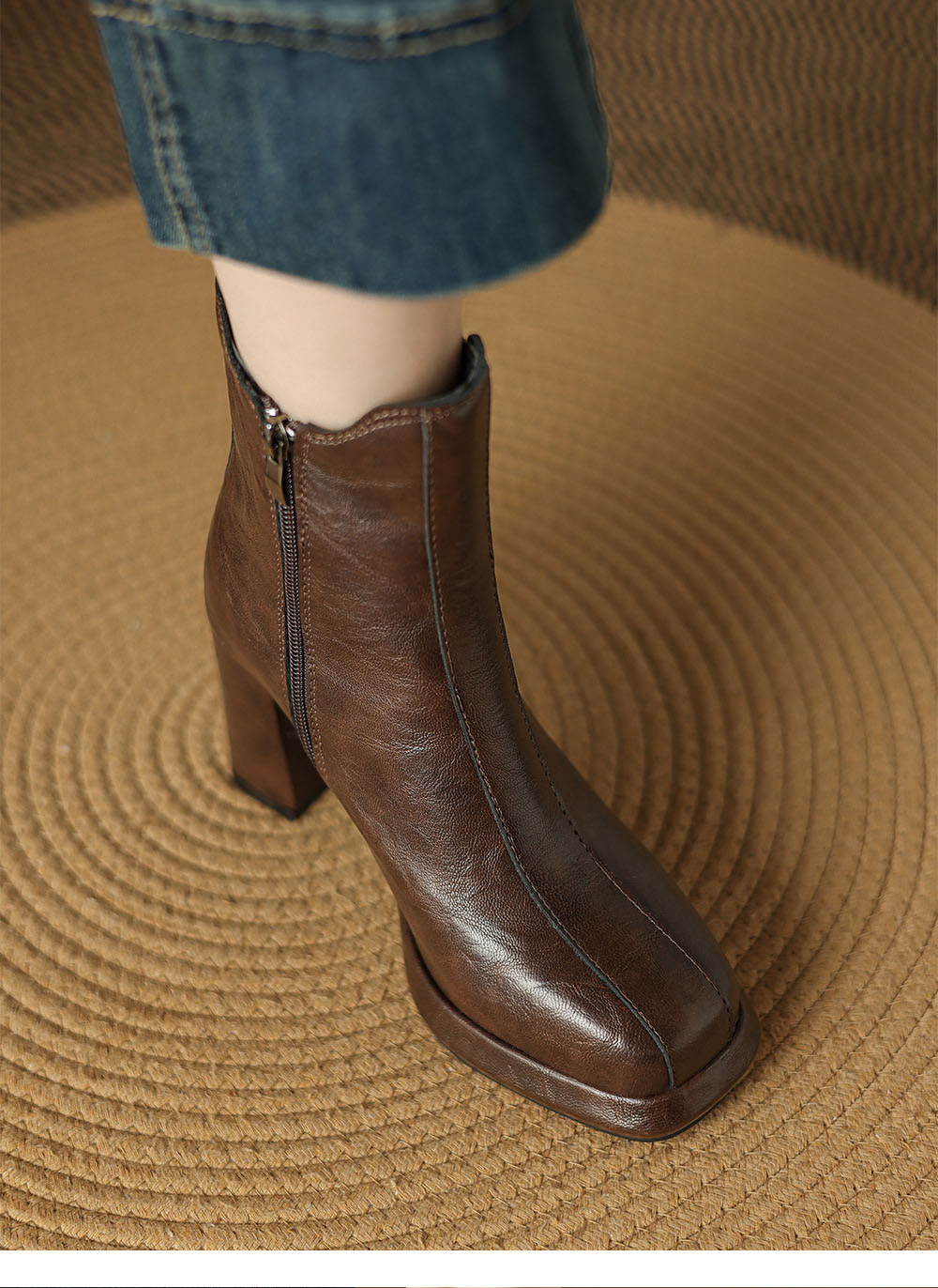 2024秋冬新作 レディース サイドゴアブーツ 太ヒール