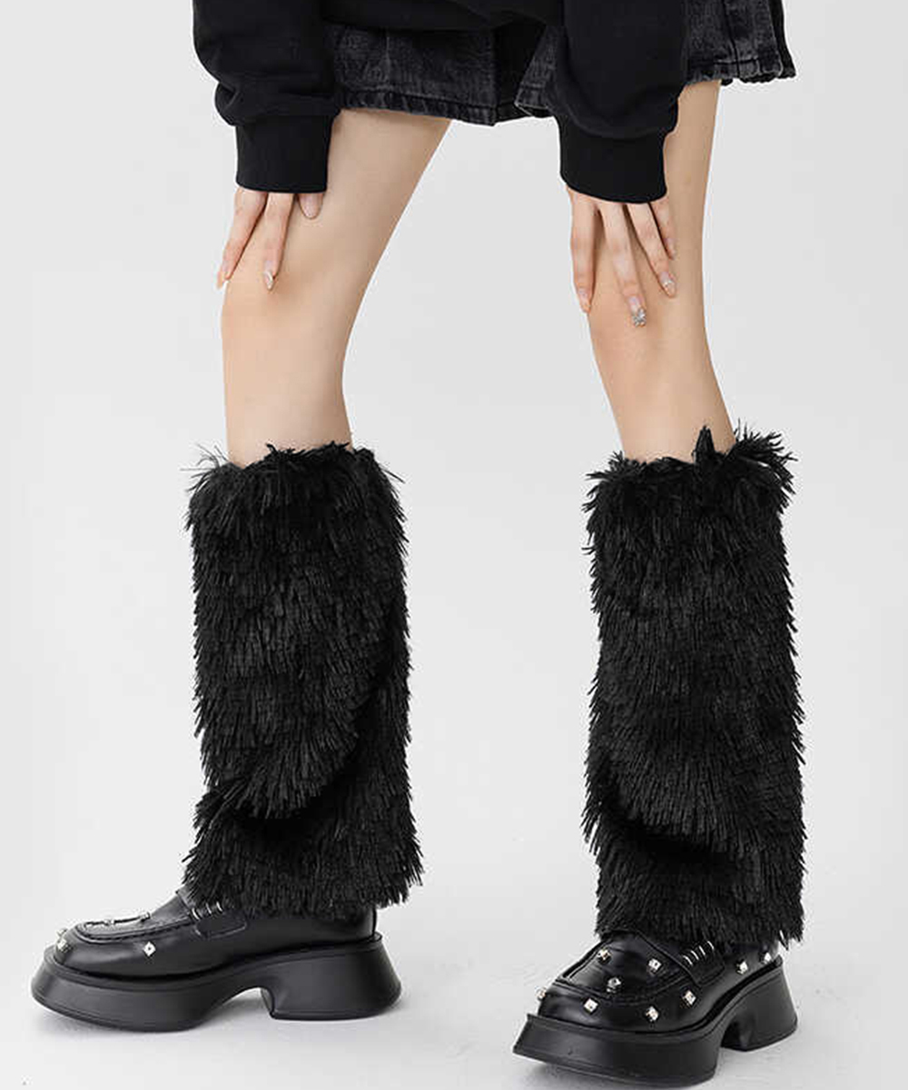 もこもこファーレッグウォーマー ブーツ用防寒
