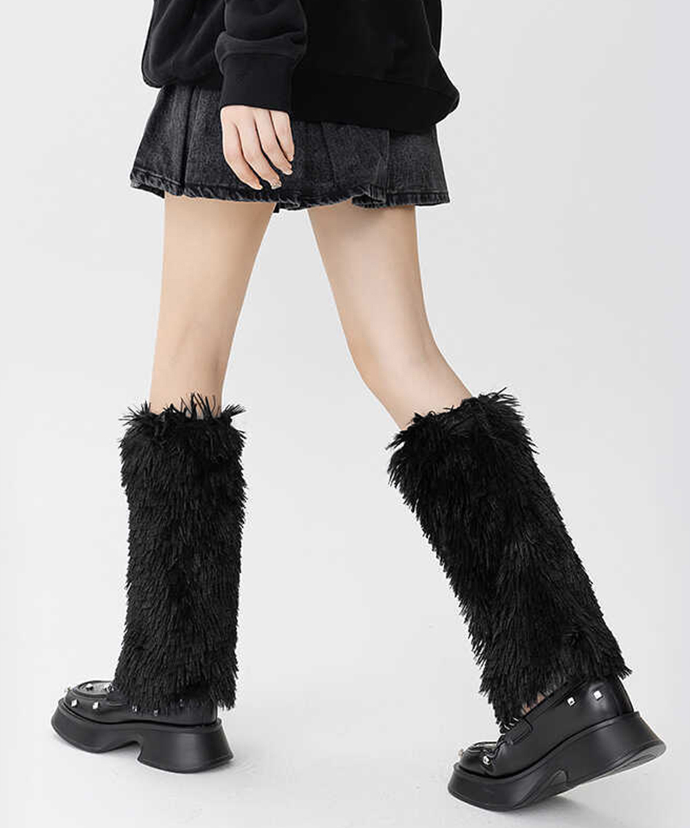 もこもこファーレッグウォーマー ブーツ用防寒