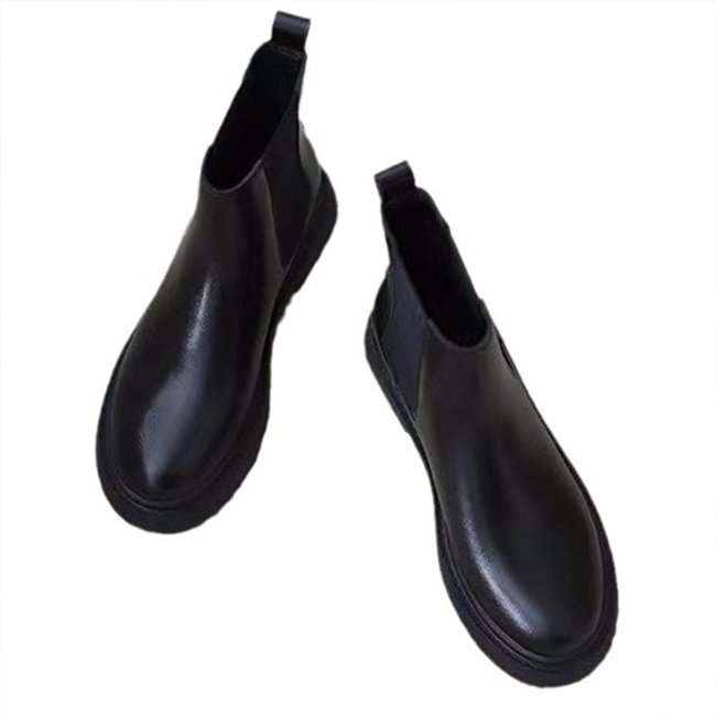 2025新作 レディース サイドゴアブーツ 黒 裏起毛 美脚 ショートブーツ