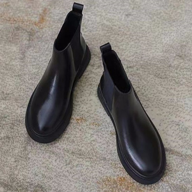 2025新作 レディース サイドゴアブーツ 黒 裏起毛 美脚 ショートブーツ