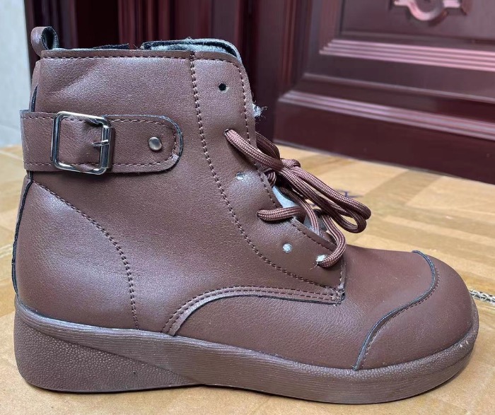 裏起毛ショートブーツ レディース 内ボア 秋冬 歩きやすい黒茶