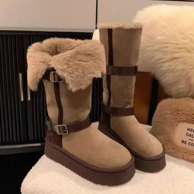 レディースムートンボア厚底ブーツ