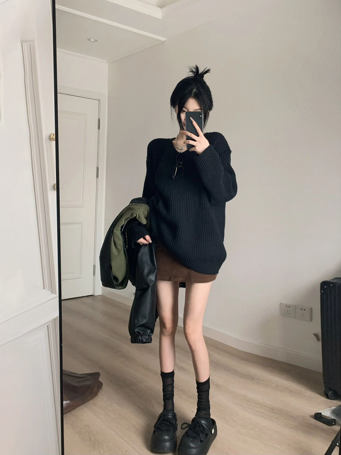 ブーツ シンプル厚底ショートブーツ