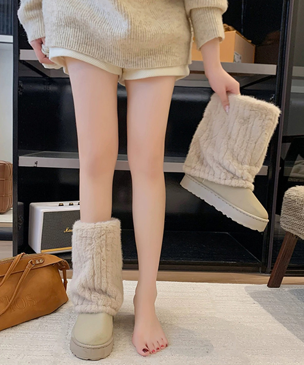 ふわふわファー厚底ムートンブーツ