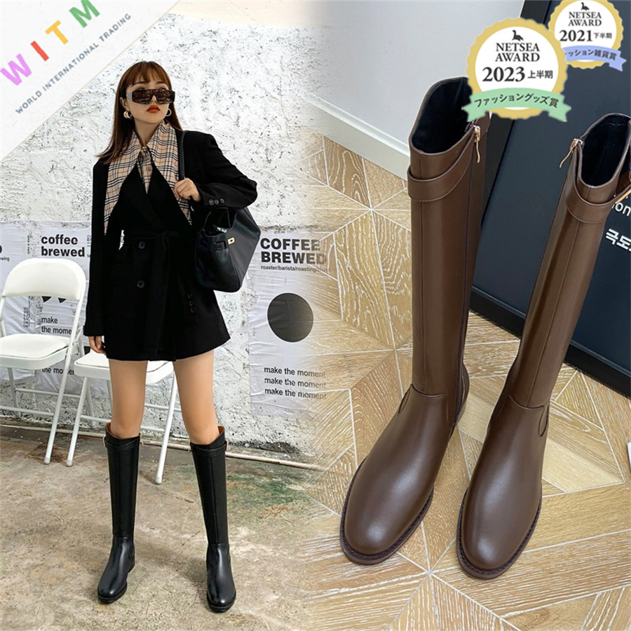 秋冬新作ロングブーツ レディース美脚韓国風デザイン