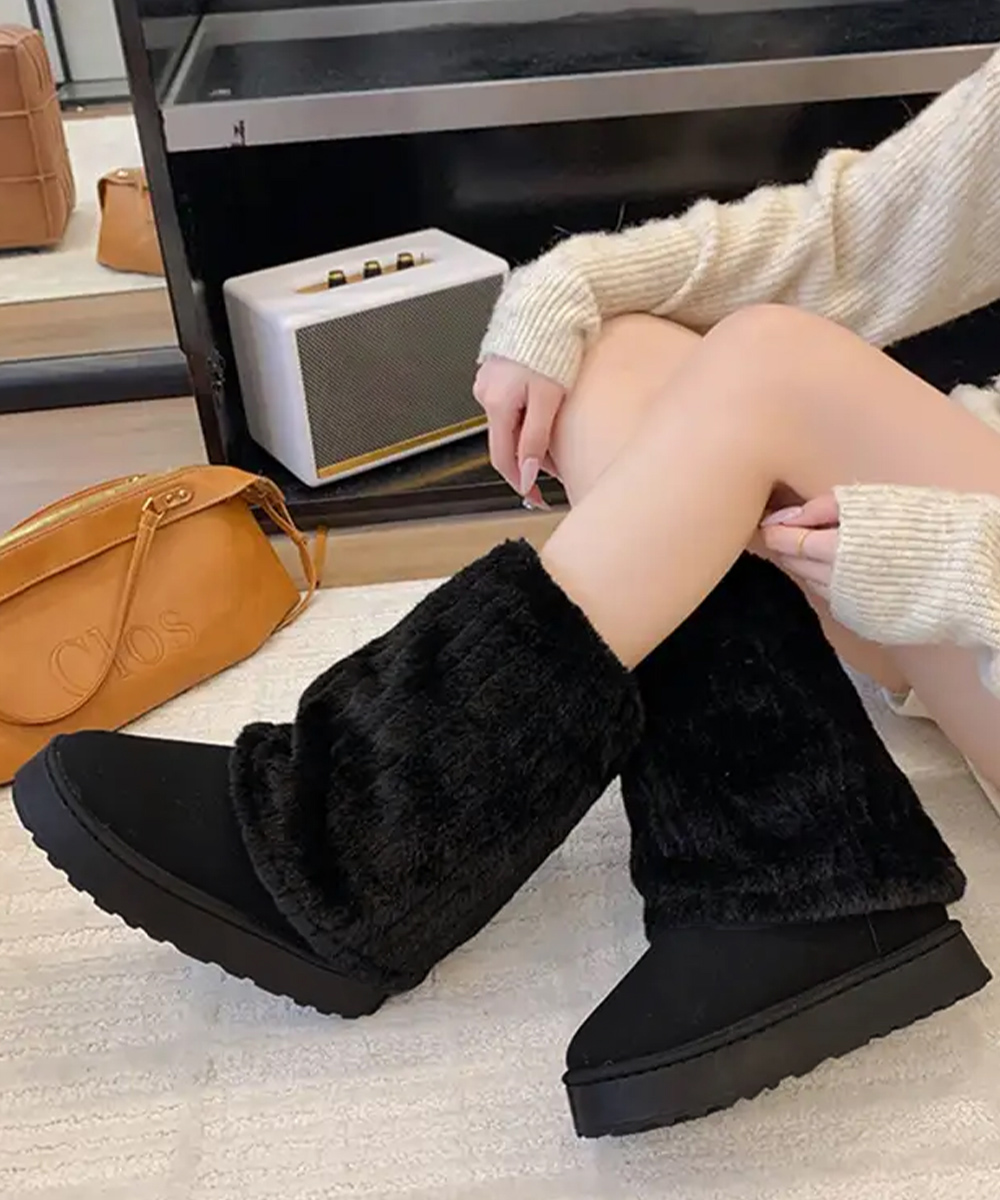 ふわふわファー厚底ムートンブーツ