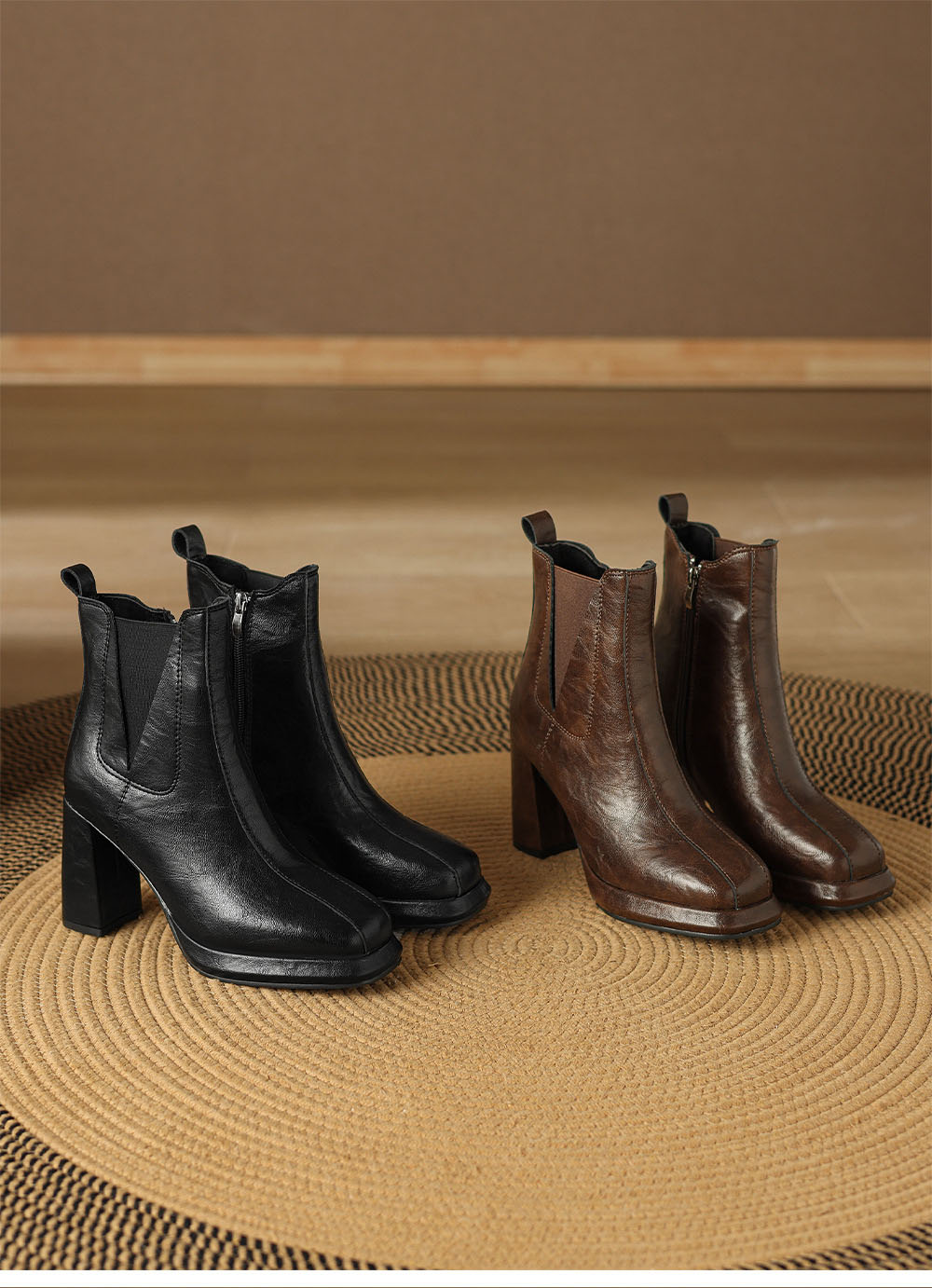 2024秋冬新作 レディース サイドゴアブーツ 太ヒール