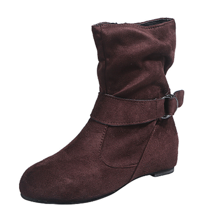 レディース くしゅくしゅ ショートブーツ ローヒール