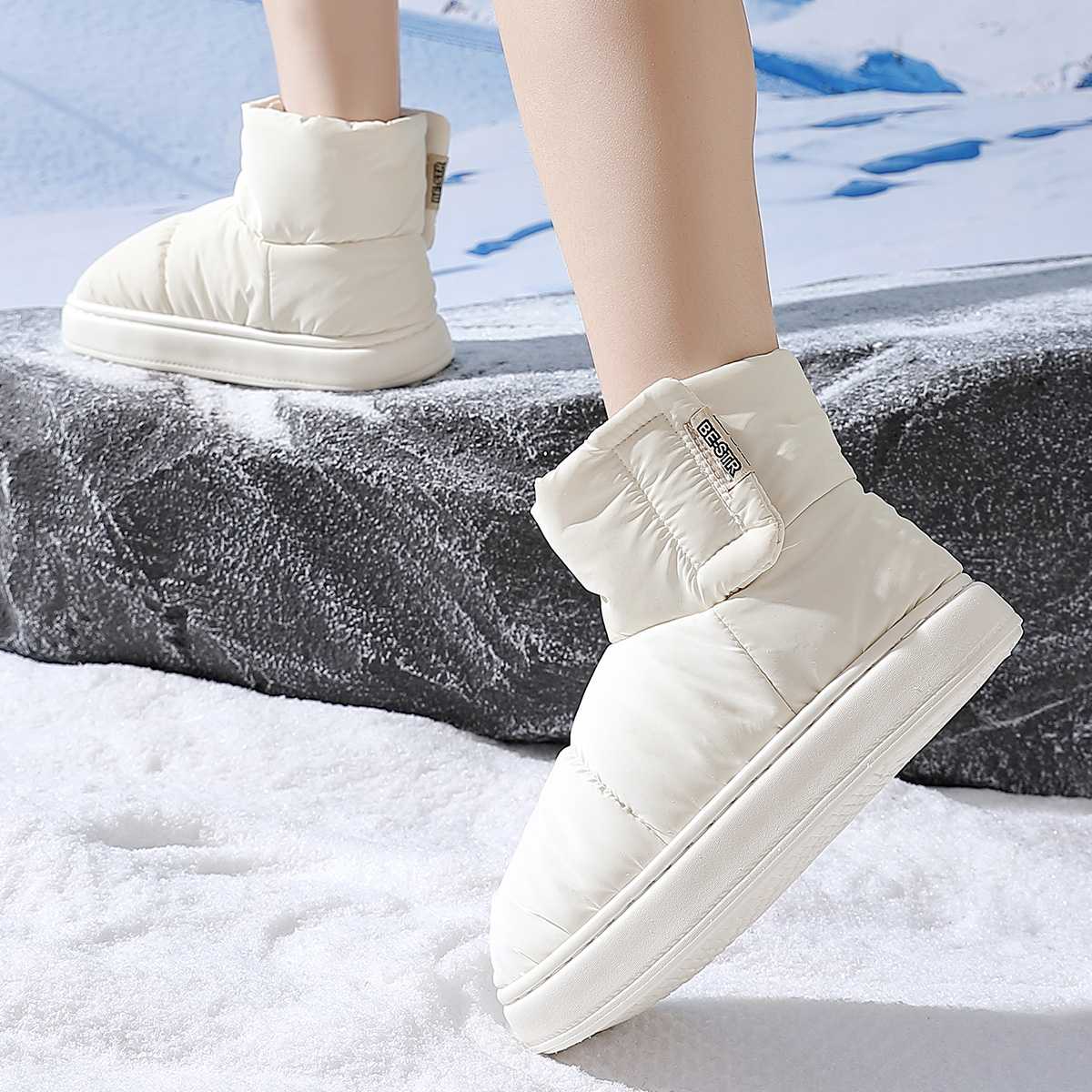 厚底 ブーツ もこもこ防寒厚底ムートンブーツ