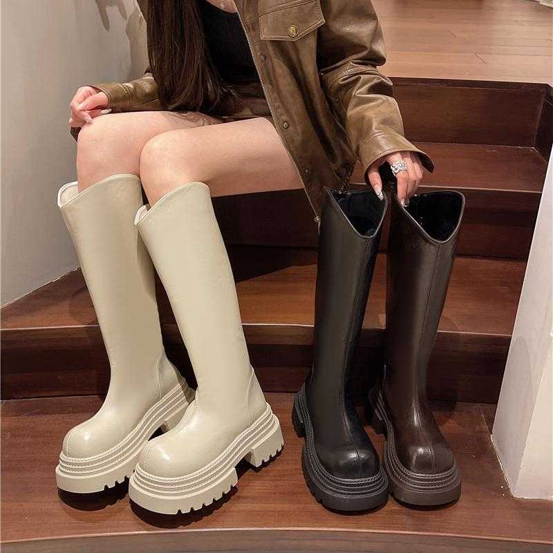 厚底 ブーツ クラシカル厚底ロングブーツ